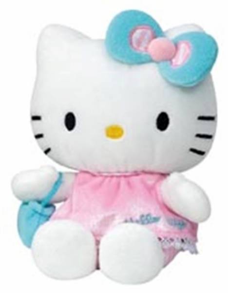 Jemini Peluche Hello Kitty Robe Rose Clair - 15 cm