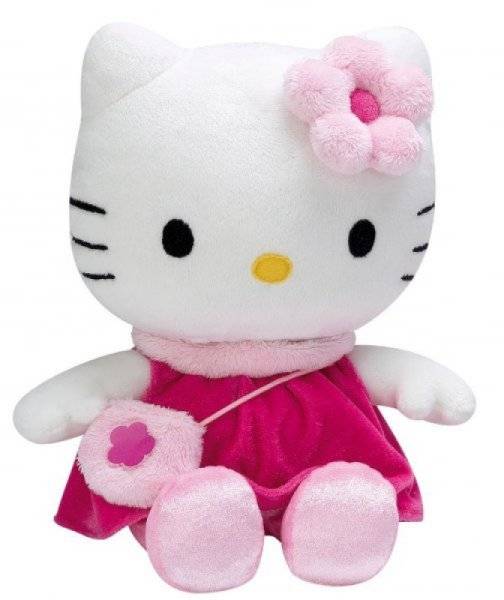 Jemini Peluche Hello Kitty Robe Rose - 27 cm