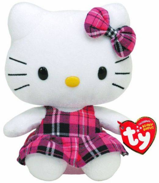 Ty Peluche Hello Kitty Tartan Rose Beanie Babies - 23 cm