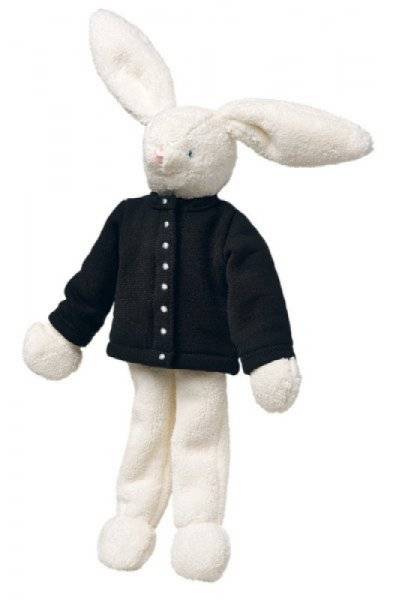 Trousselier Peluche Lapin Ivoire Cardigan Noir Agnès B - 32 cm