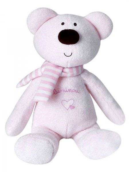 Jemini Peluche Luminou Ours Rose - 29 cm