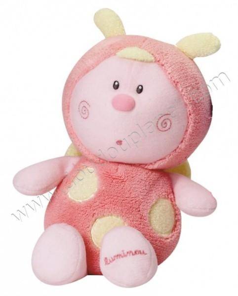 Jemini Peluche Luminou Papillou Coccinelle Rose - 27 cm