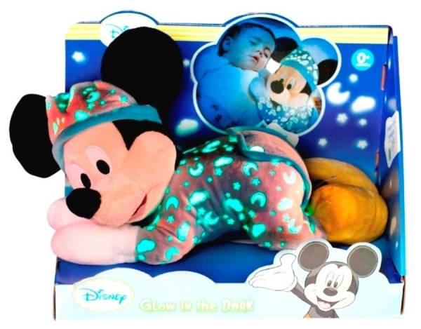 Disney Peluche Mickey Couché Lumineux - 30 cm