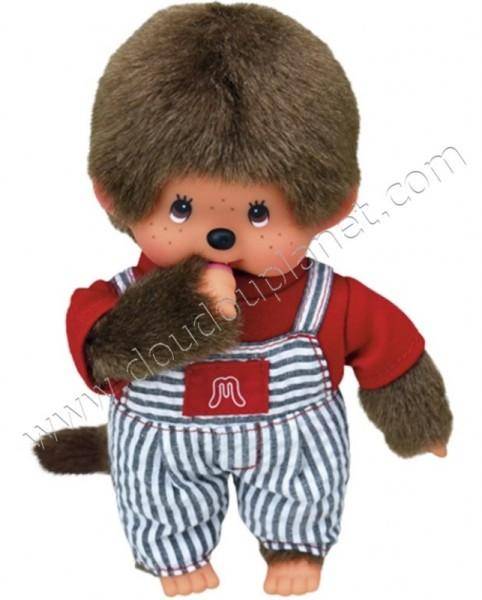 Monchhichi Peluche Monchhichi Garçon Salopette Rayée - 20 cm