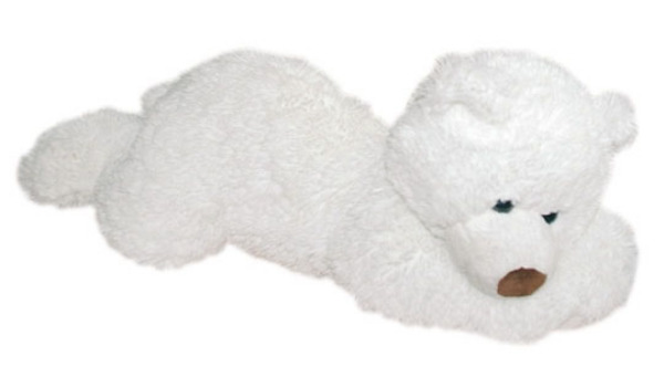 Histoire d Ours Peluche Calin Ours Blanc Couché - 40 cm