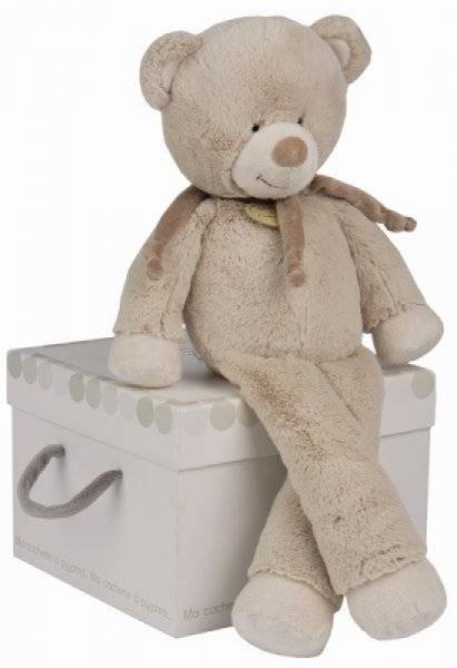 Doudou et Compagnie Peluche Ours Bonbon Longues Jambes Taupe - 53 cm