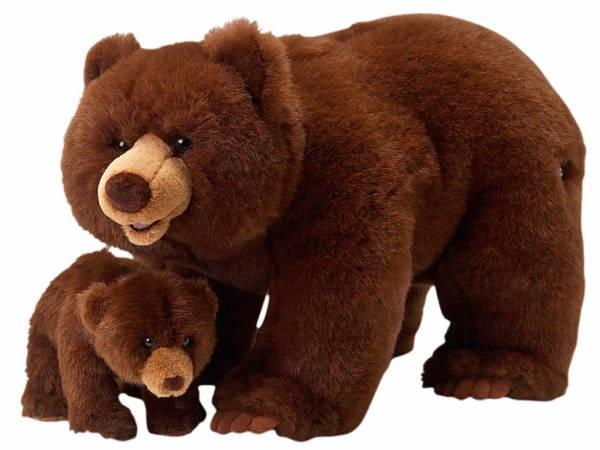 National Geographic Peluche Ours Brun avec Bébé- 42 cm