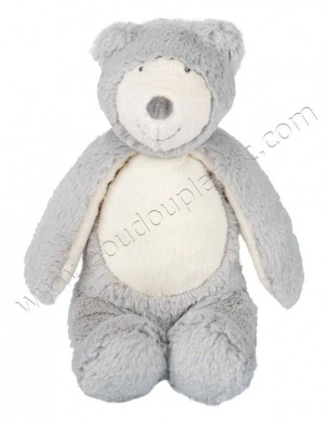 Moulin Roty Peluche Ours Gris La Bande à Basile - 28 cm