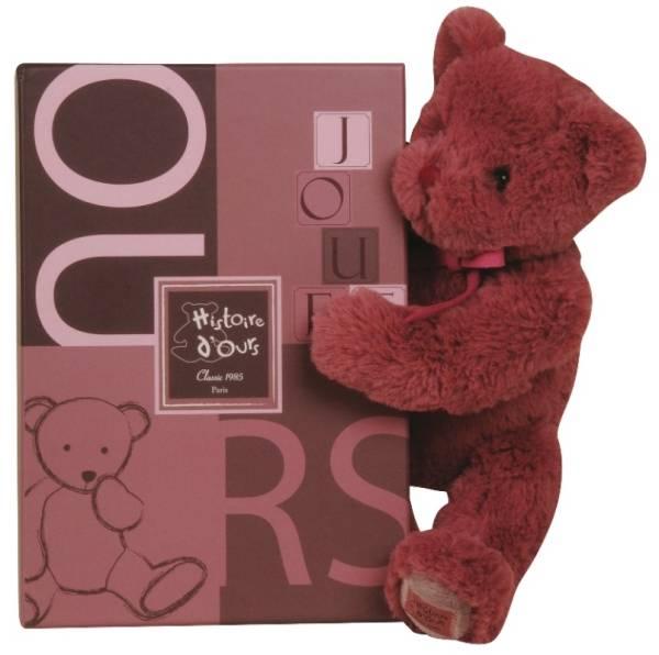 Histoire d Ours Peluche Ours Noeud Rose - 28 cm