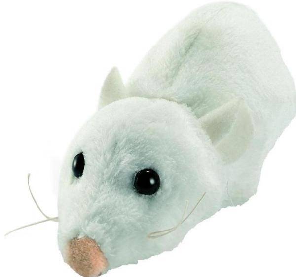 Anima Peluche Petite Souris Blanche - 8 cm