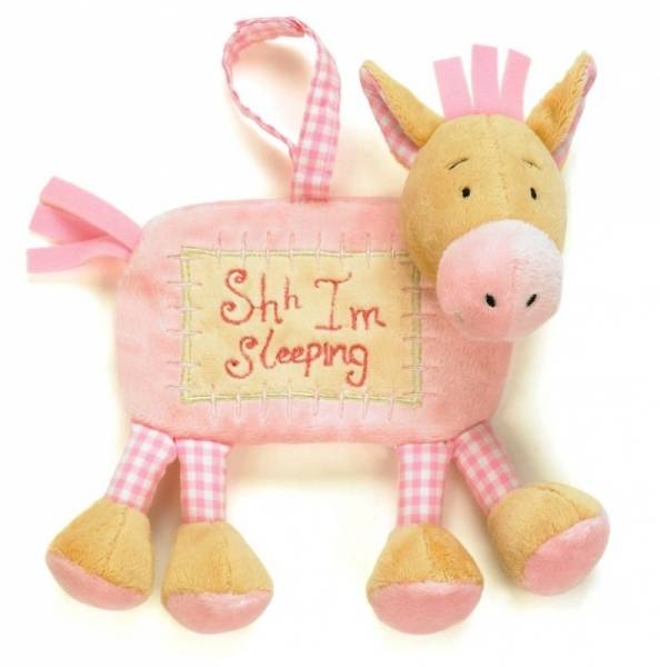 Jellycat Peluche Plaque de Porte Vache Rose