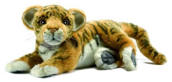 Anima Peluche Tigre Brun Bébé Couché - 26 cm