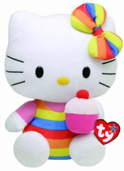 Ty Peluche Hello Kitty Cup Cake Beanie Babies - 28 cm