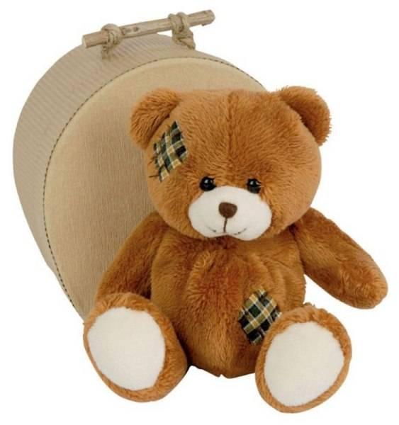 Histoire d Ours Peluchette Ours Patchwork Marron