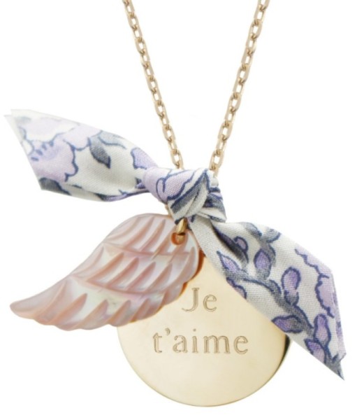 Petits Trésors Pendentif Aile d'Ange Liberty Plaqué Or