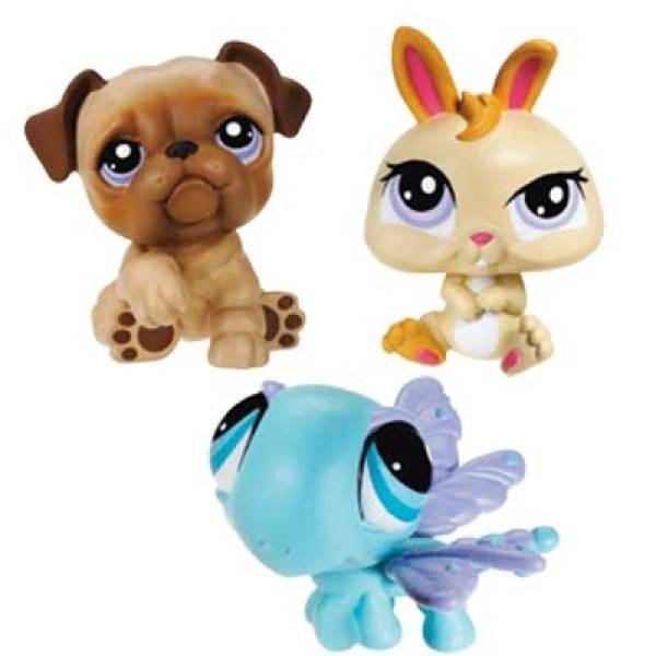 Hasbro Petshop Bouledogue Libellule et Lapin Nain