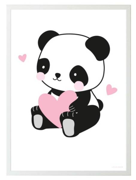 A Little Lovely Company Poster Panda Love - 50 x 70 cm