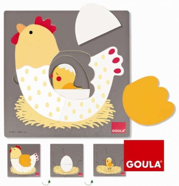 Goula Puzzle Poule 3 Niveaux Goula Puzzle Poule 3 Niveaux