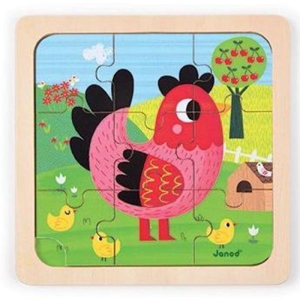 Janod Puzzle Poule Violette