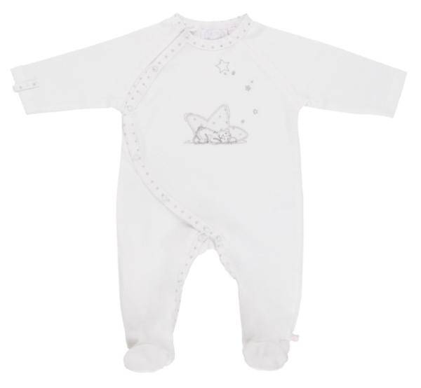 Noukies Pyjama Jersey Blanc Poudre d'Etoiles - 6 mois