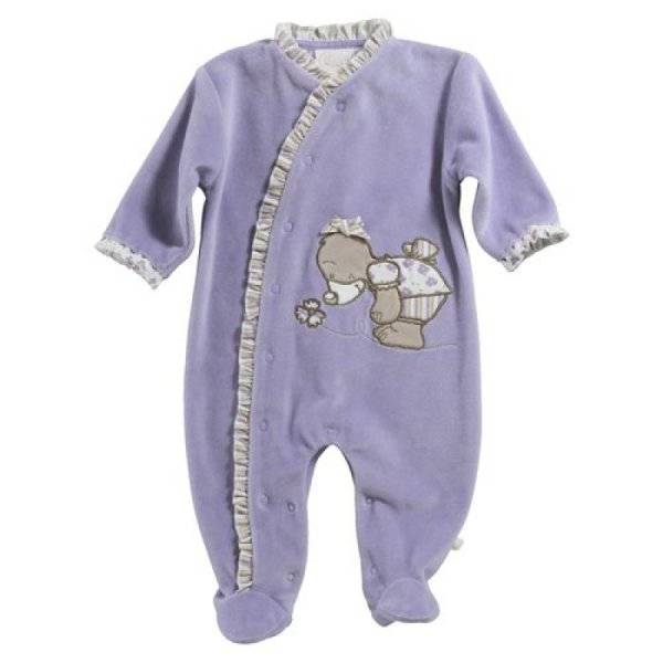 Noukies Pyjama Taupe Emma Lilas 12 Mois