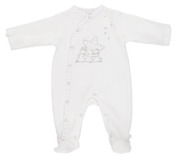 Noukies Pyjama Blanc Poudre d'Etoiles - 6 mois