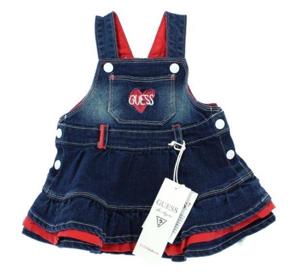 Guess Enfant Robe Salopette en Jeans 18 mois