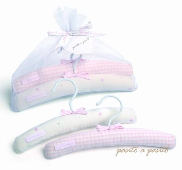 Pasito A Pasito Set 2 Cintres Blanc et Rose