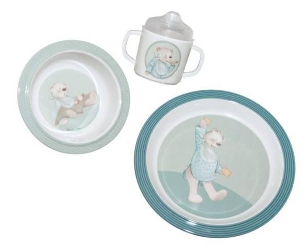 Moulin Roty Set Repas Ours Basile Bleu