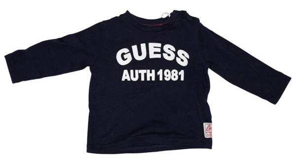 Guess Enfant Tee-Shirt Manches Longues Bleu Marine 3/6 mois