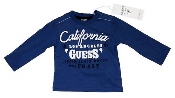 Guess Enfant Tee-Shirt Manches Longues Bleu Neon 3/6 mois