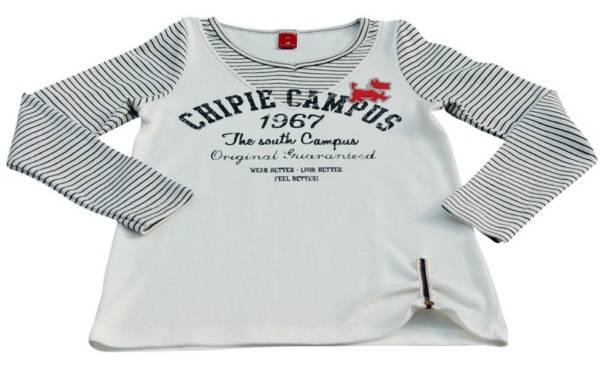 Chipie Tee-Shirt Nacre Retro Campus Fille