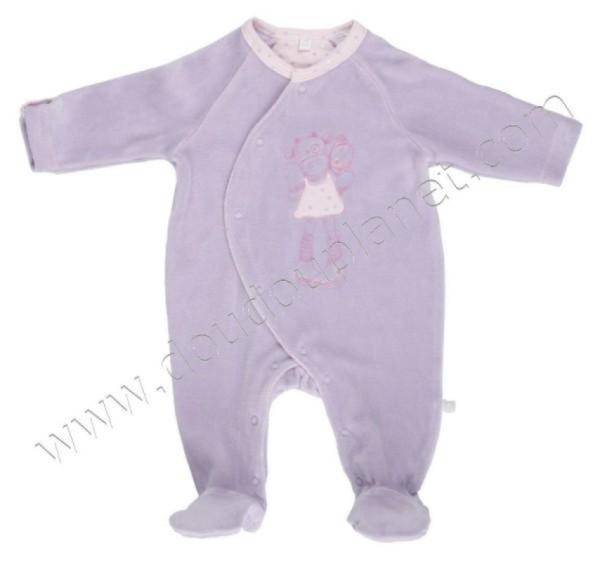Noukies Pyjama Velours Violet Lola - Naissance