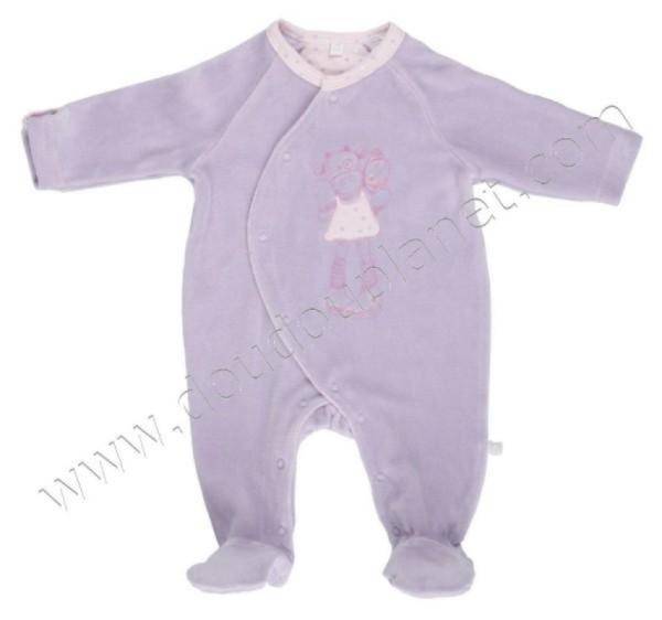 Noukies Pyjama Velours Violet Lola - 3 mois