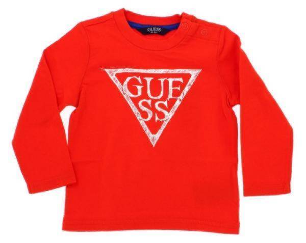 Guess Enfant Tee-Shirt Manches Longues Rouge