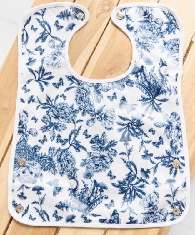 Bavoir Toile Enduite Toile De Jouy Bleu Tartine et Chocolat Bavoir Toile Enduite Toile De Jouy Bleu de chez Tartine et Chocolat, collection Toile de Jouy