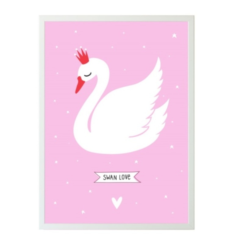 Affiche Cygne 50 x 70 cm A Little Lovely Company Affiche Cygne 50 x 70 cm de chez A Little Lovely Company, collection Affiches Little Lovely