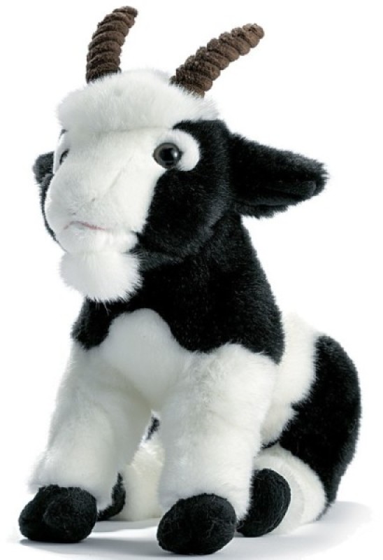 Peluche Chèvre Noire et Blanche 26 cm de chez Anima, collection Les Animaux de la Ferme