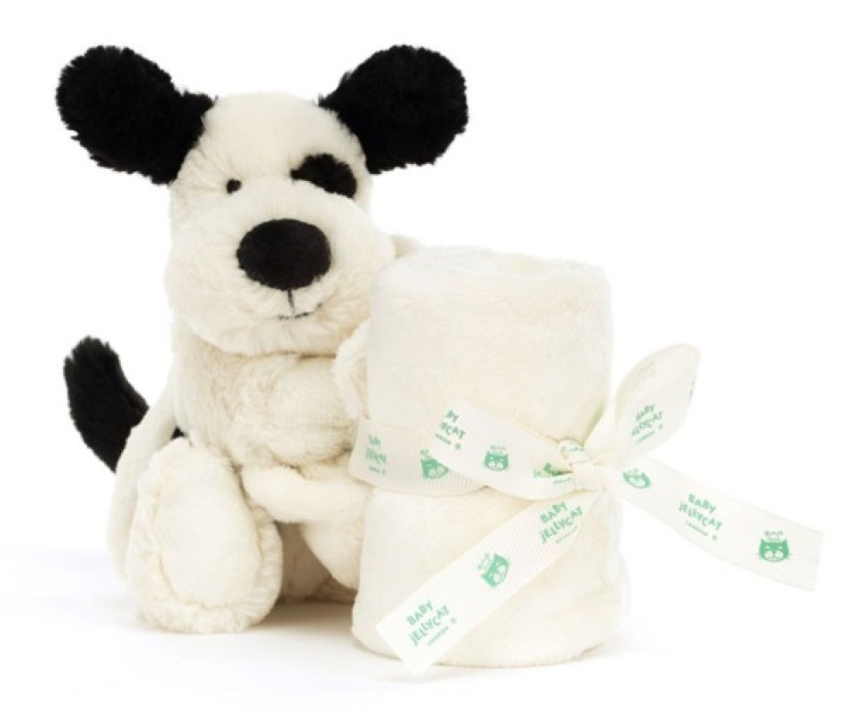 Doudou Chien Noir et Crème Bashful Baby Jellycat Doudou Chien Noir et Crème Bashful de chez Baby Jellycat, collection
