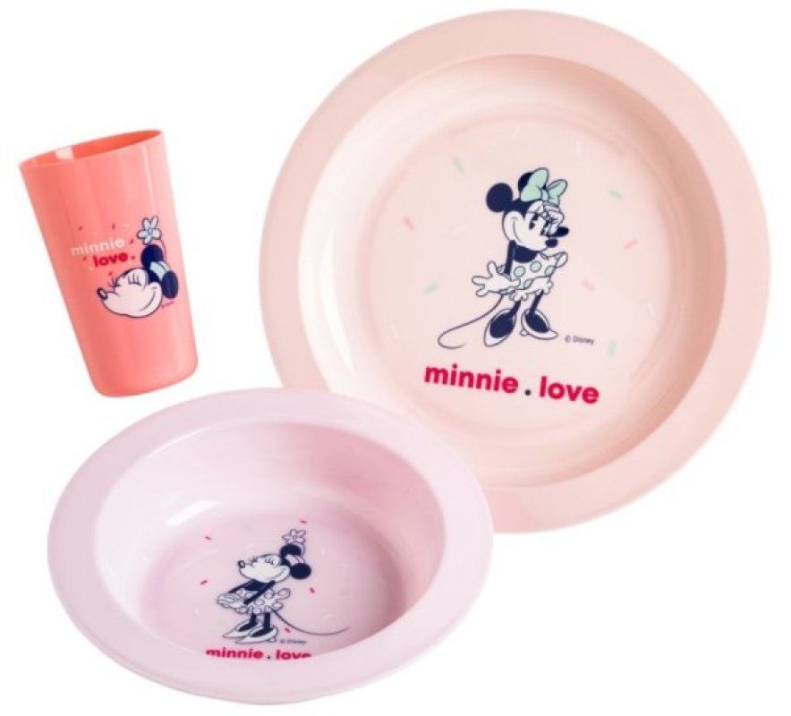 Coffret Repas Bébé Minnie Confettis de chez Babycalin, collection Minnie