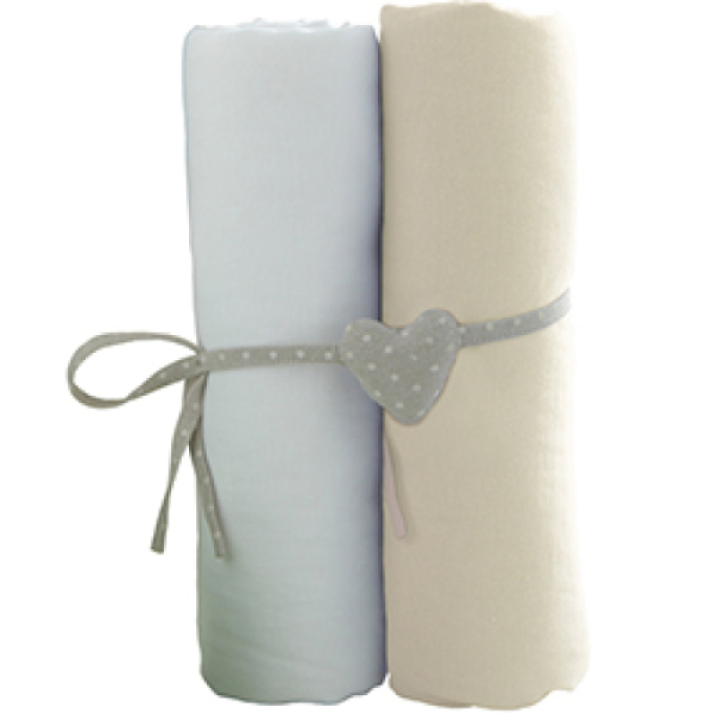Lot de 2 Draps Housse Blanc et Ecru - 70x140 cm Babycalin Lot de 2 Draps Housse Blanc et Ecru - 70x140 cm de chez Babycalin, collection Draps Housses