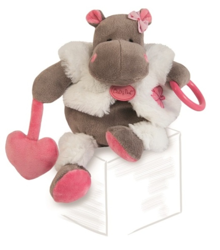 Babynat Peluche Pantin Activités Hippopotame Zoé - 25 cm Babynat Peluche Pantin Activités Hippopotame Zoé - 25 cm