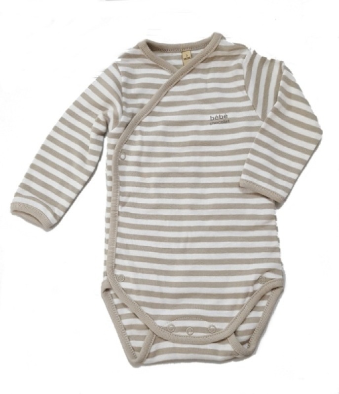 Body Manches Longues Rayé - 1 Mois Bébé Chocolat Body Manches Longues Rayé - 1 Mois de chez Bébé Chocolat, collection Chocolat Café
