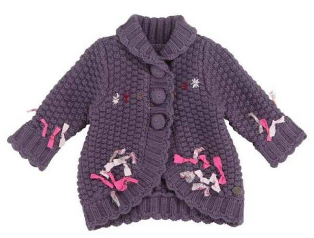 Cardigan Violet Confetti Cardigan Violet de chez Confetti, collection Indigo Bobo Fille