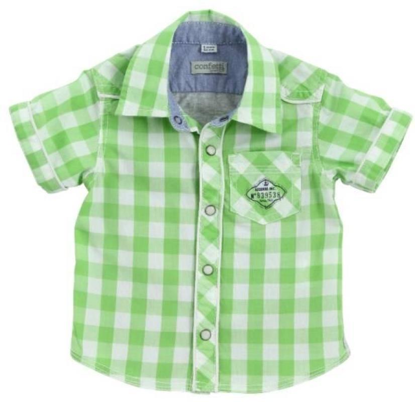 Confetti Chemise Manches Courtes à Carreaux Verte Confetti Chemise Manches Courtes à Carreaux Verte
