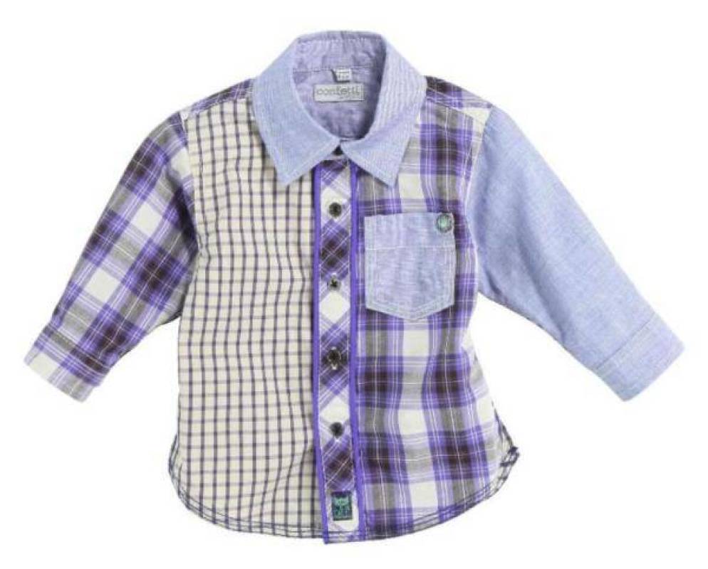 Chemise Manches Longues à Carreaux Bleu Confetti Chemise Manches Longues à Carreaux Bleu de chez Confetti, collection Indigo Bobo Garçon