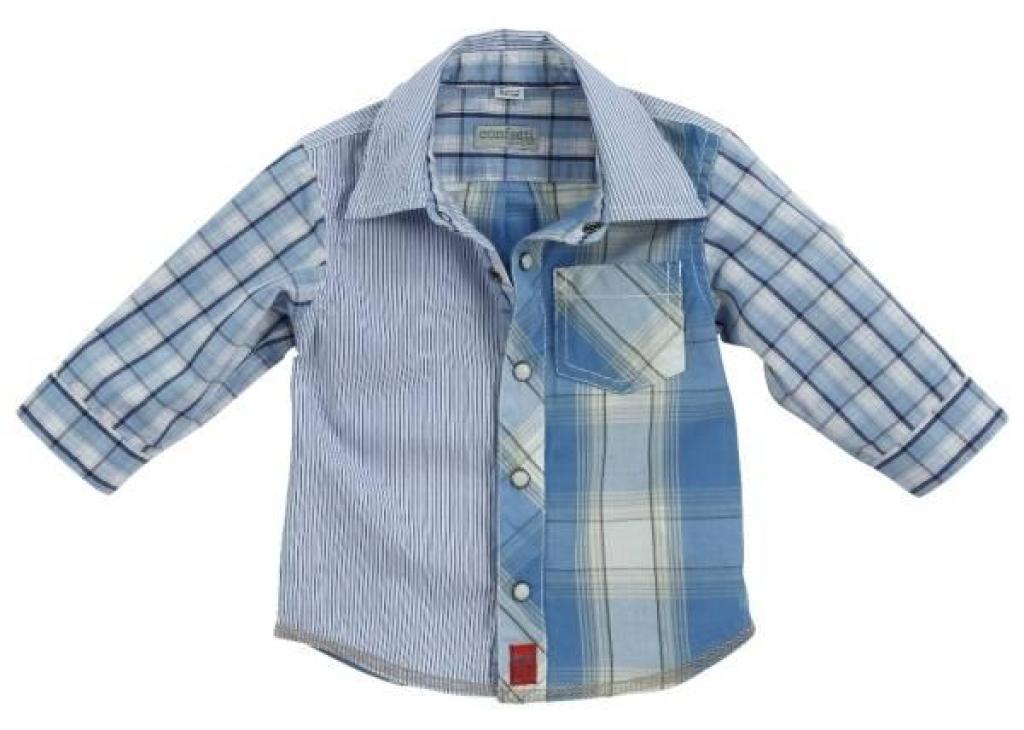 Confetti Chemise Manches Longues à Carreaux Bleu Clair Confetti Chemise Manches Longues à Carreaux Bleu Clair