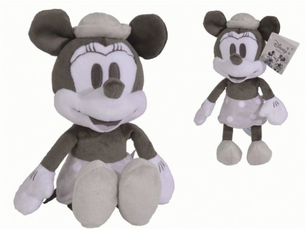 Peluche Minnie Retro avec Grelot de chez Disney Baby, collection Mickey et Minnie