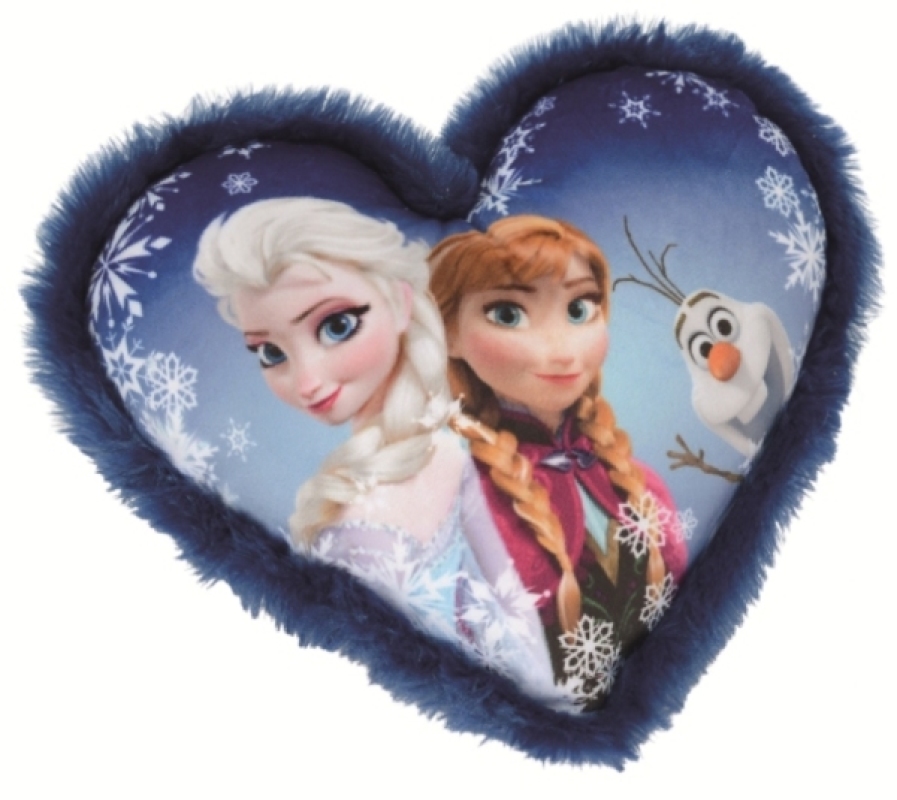 Coussin coeur anna elsa et olaf la reine des neiges