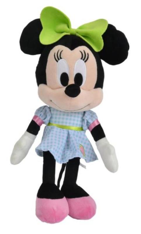 Peluche Minnie Robe Bleue à Carreaux - 25 cm de chez Disney, collection Mickey et Minnie
